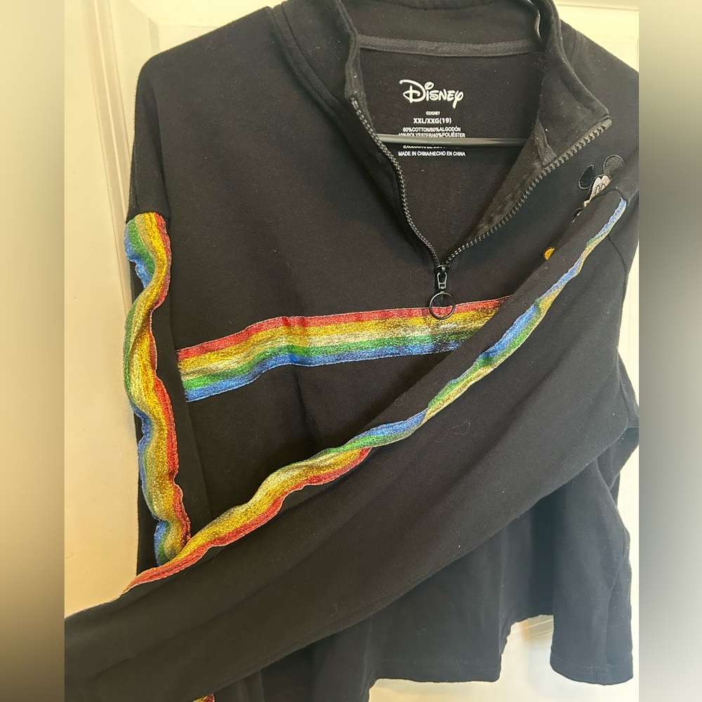 Rainbow Mickey quarter zip top - Picture 9 of 12